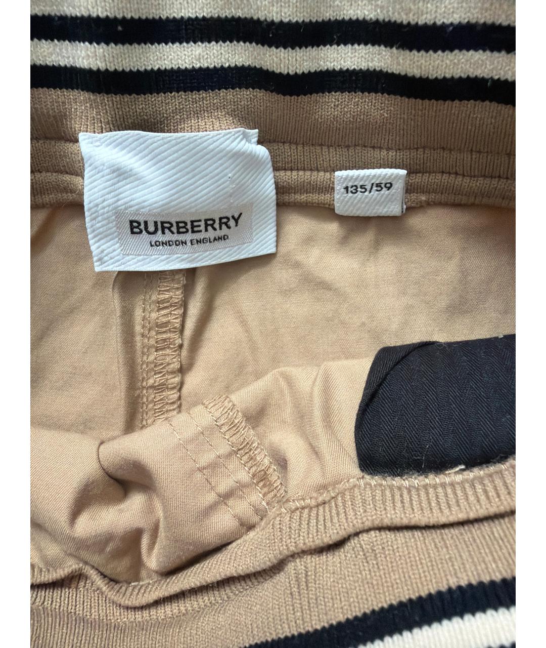 BURBERRY Бежевые хлопковые детские шорты, фото 5