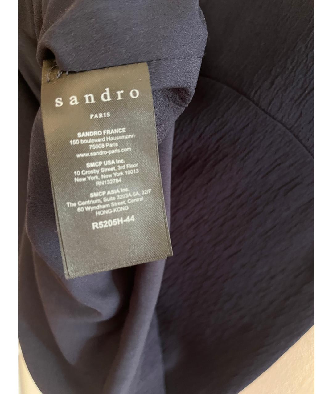 SANDRO Темно-синее кружевное коктейльное платье, фото 4