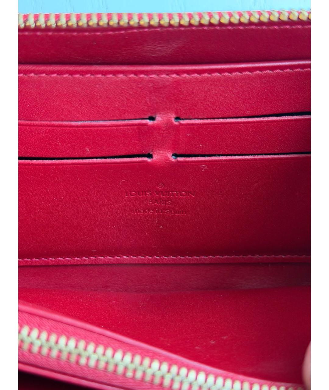 LOUIS VUITTON Красный кожаный кошелек, фото 6