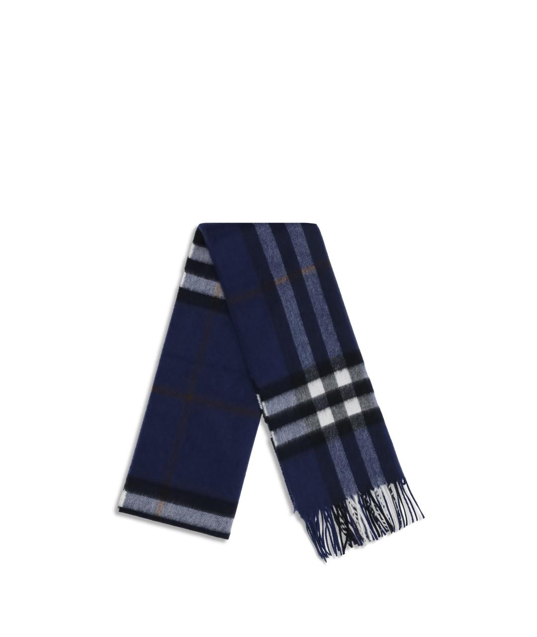 BURBERRY Синий кашемировый шарф, фото 2
