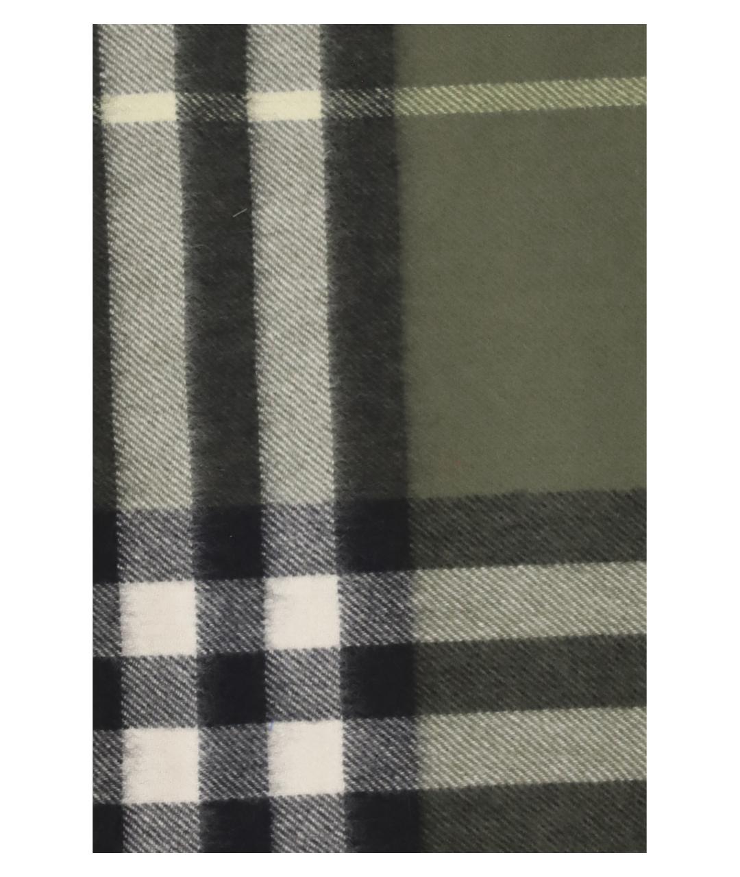 BURBERRY Зеленый шерстяной шарф, фото 3
