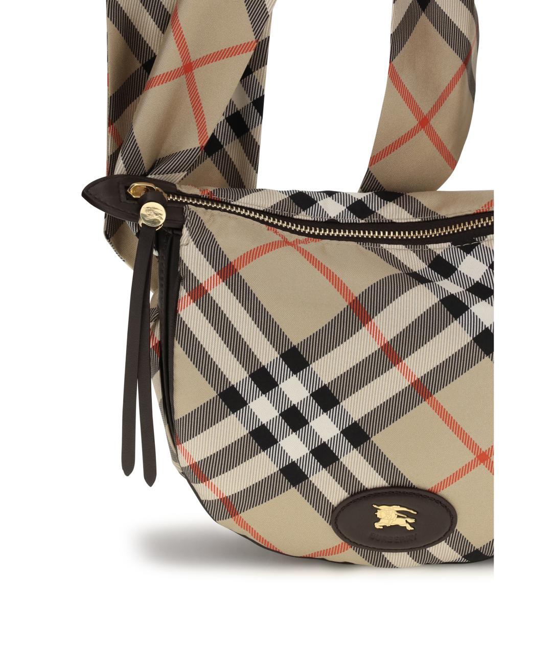 BURBERRY Бежевая шелковая сумка через плечо, фото 4