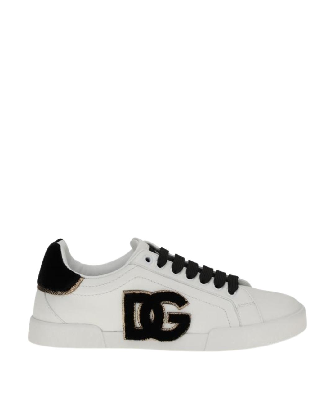DOLCE&GABBANA Белые кожаные кеды, фото 1