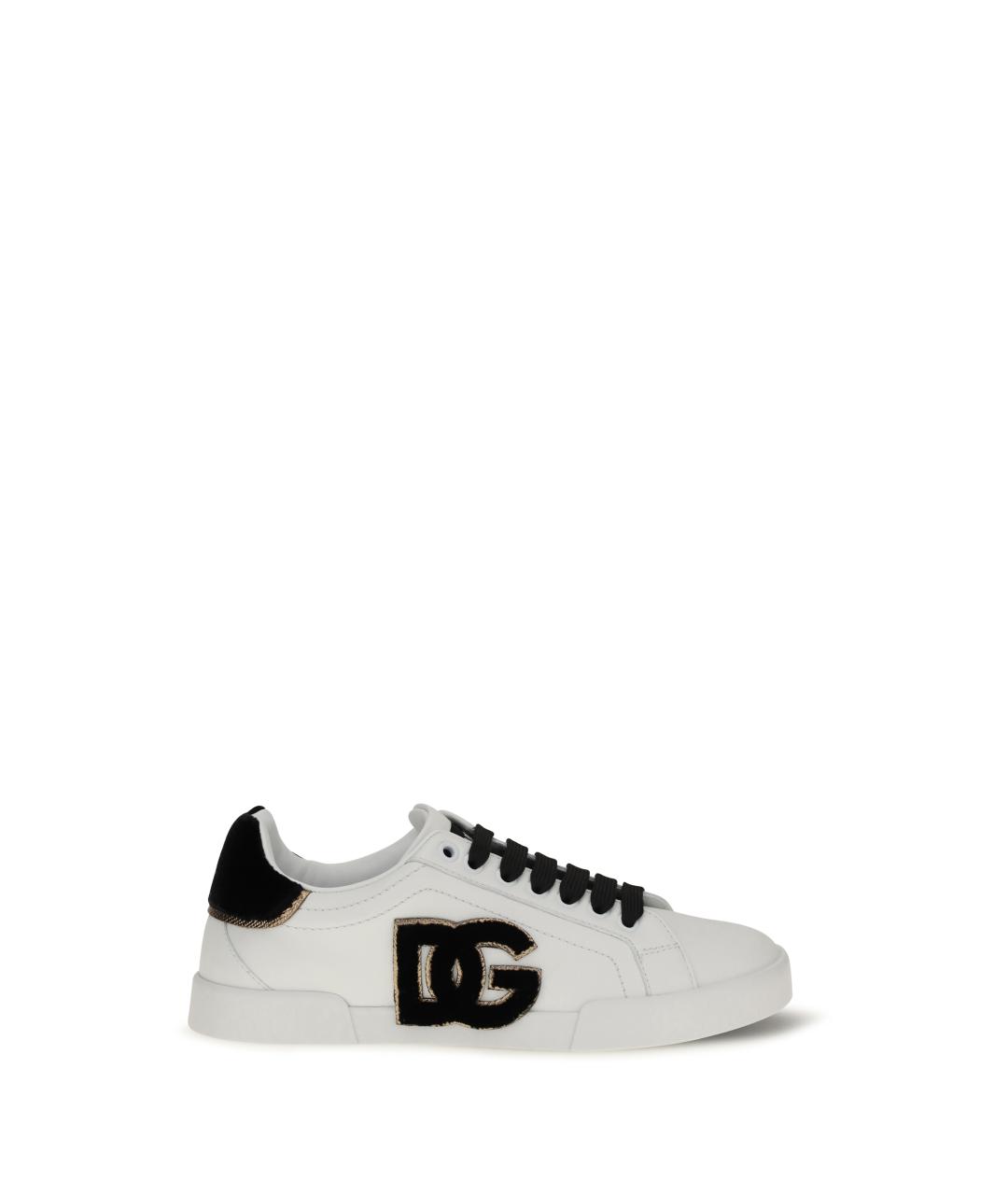 DOLCE&GABBANA Белые кожаные кеды, фото 5