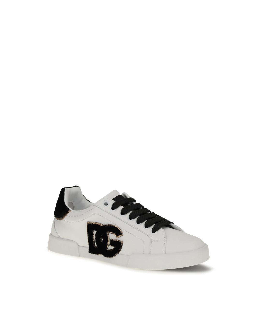 DOLCE&GABBANA Белые кожаные кеды, фото 2