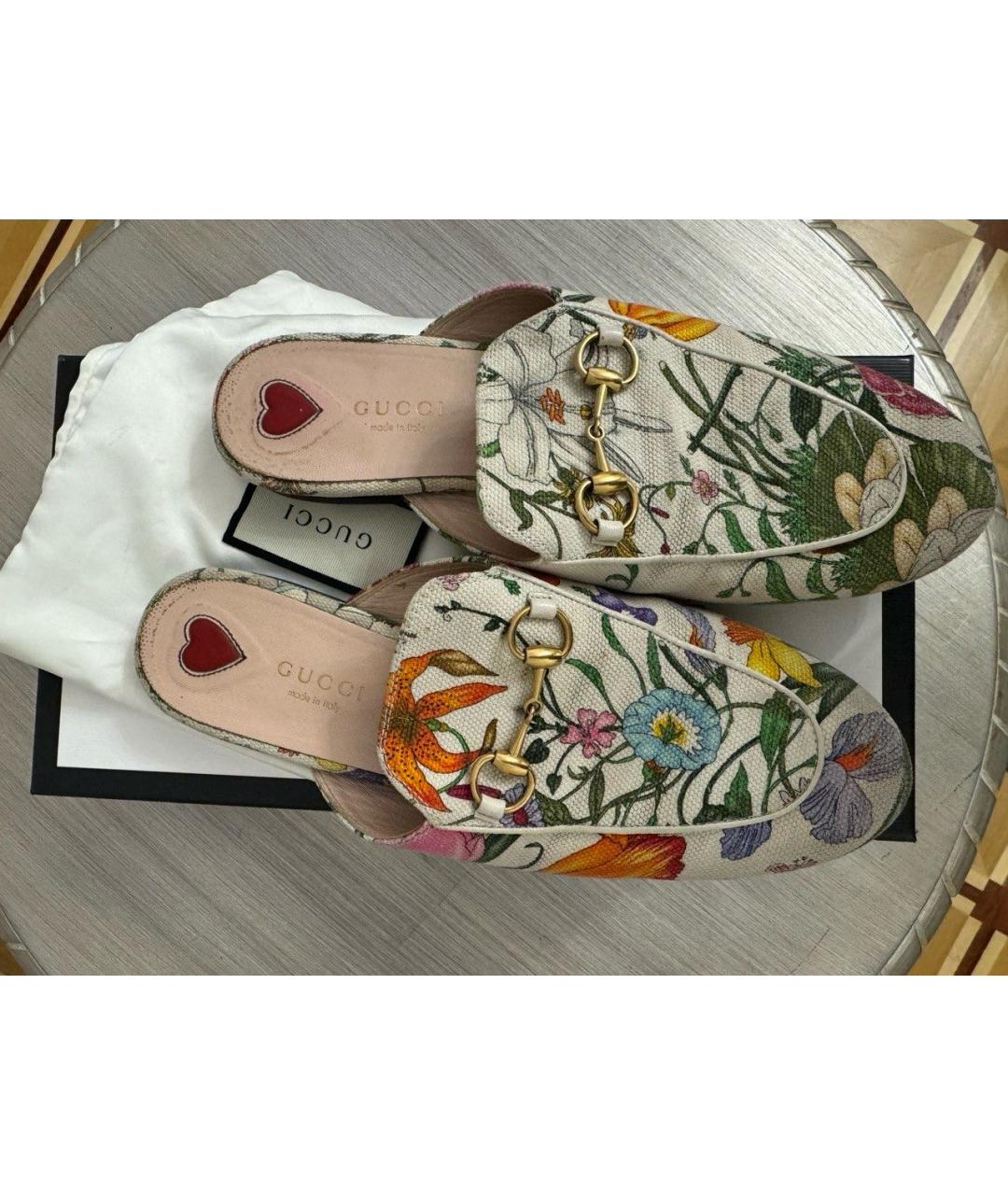 GUCCI Мульти текстильные мюли, фото 2