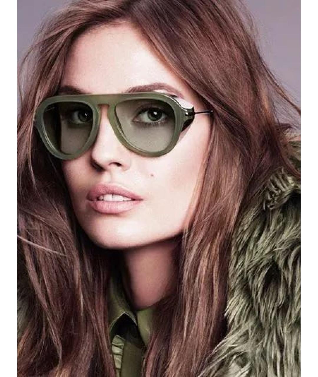 GUCCI Зеленые пластиковые солнцезащитные очки, фото 7