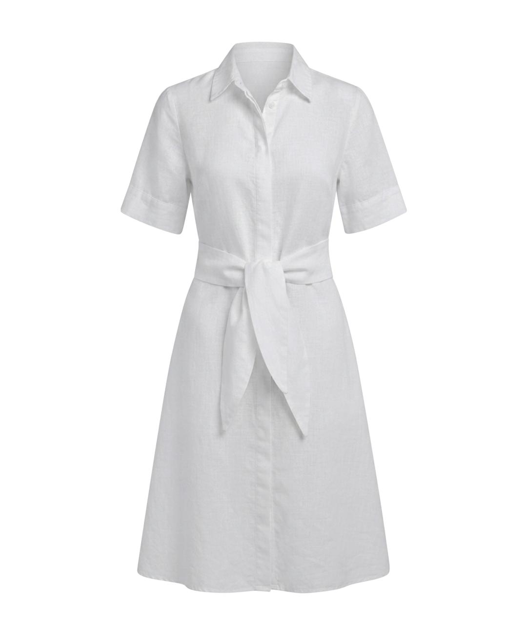 RALPH LAUREN Белое льняное повседневное платье, фото 1