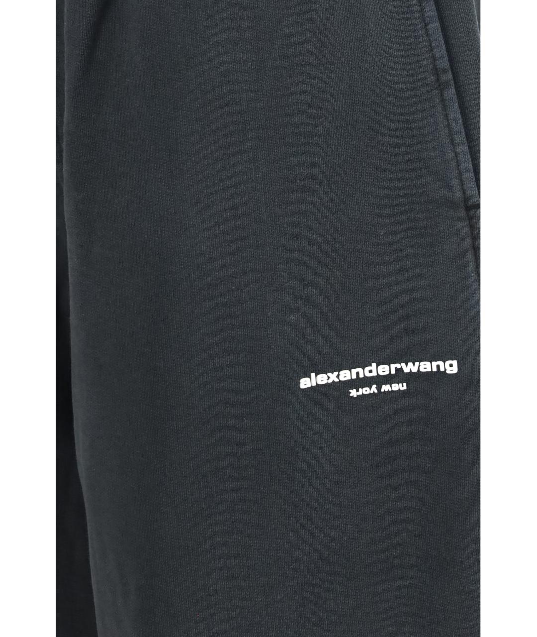 ALEXANDER WANG Черные хлопковые спортивные брюки и шорты, фото 3