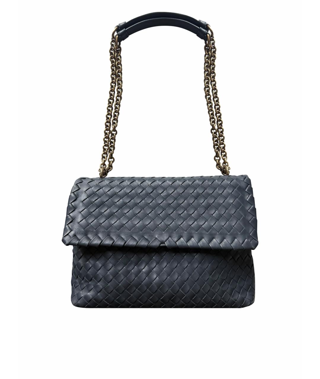 BOTTEGA VENETA Темно-синяя кожаная сумка через плечо, фото 1