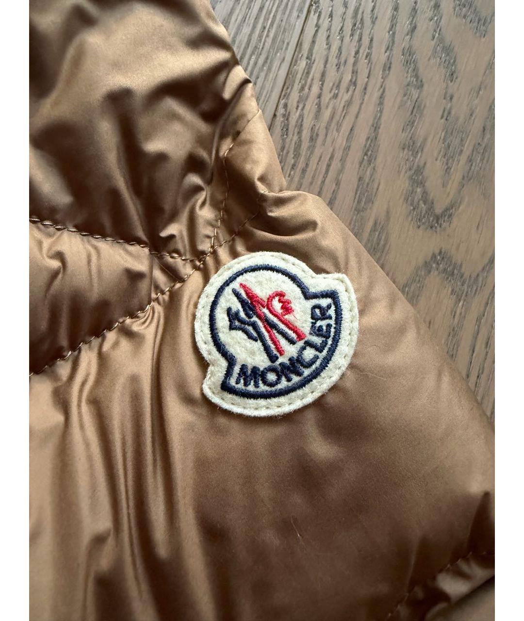 MONCLER Горчичный замшевый пуховик, фото 3