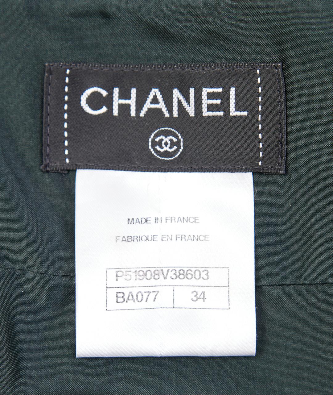 CHANEL Зеленый шерстяной костюм с юбками, фото 5