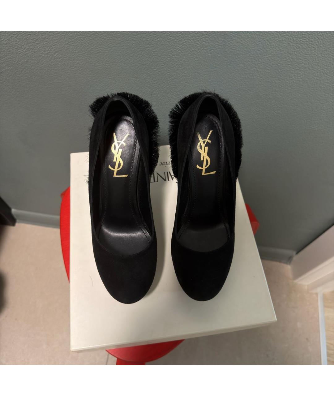 YVES SAINT LAURENT BEAUTY Черные замшевые туфли, фото 2