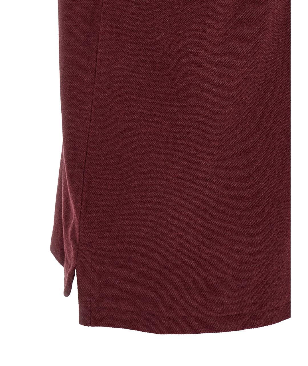 POLO RALPH LAUREN Бордовое хлопковое поло с коротким рукавом, фото 4