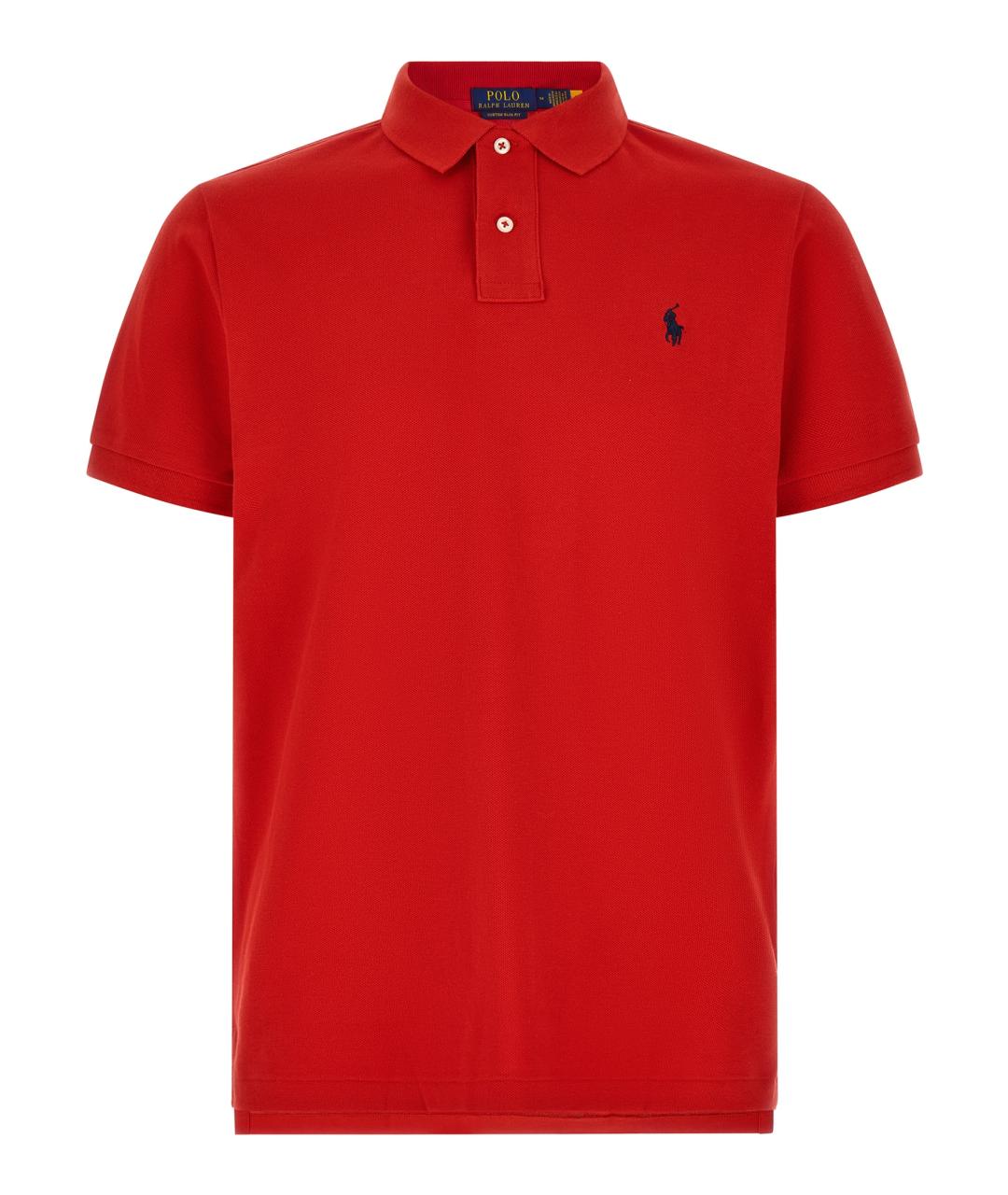 POLO RALPH LAUREN Красное хлопковое поло с коротким рукавом, фото 1