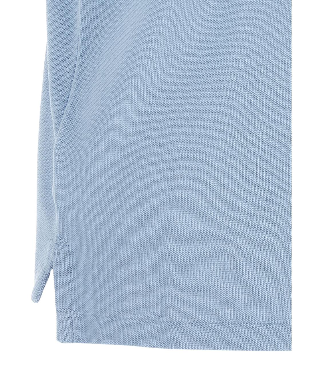 POLO RALPH LAUREN Голубое хлопковое поло с коротким рукавом, фото 4