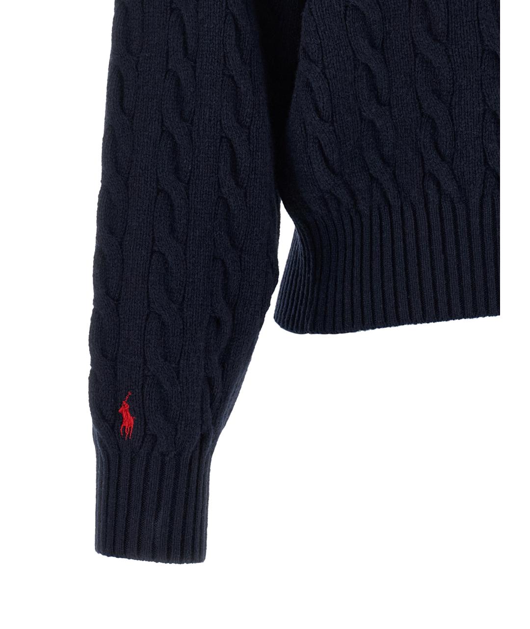 POLO RALPH LAUREN Темно-синий шерстяной кардиган, фото 4