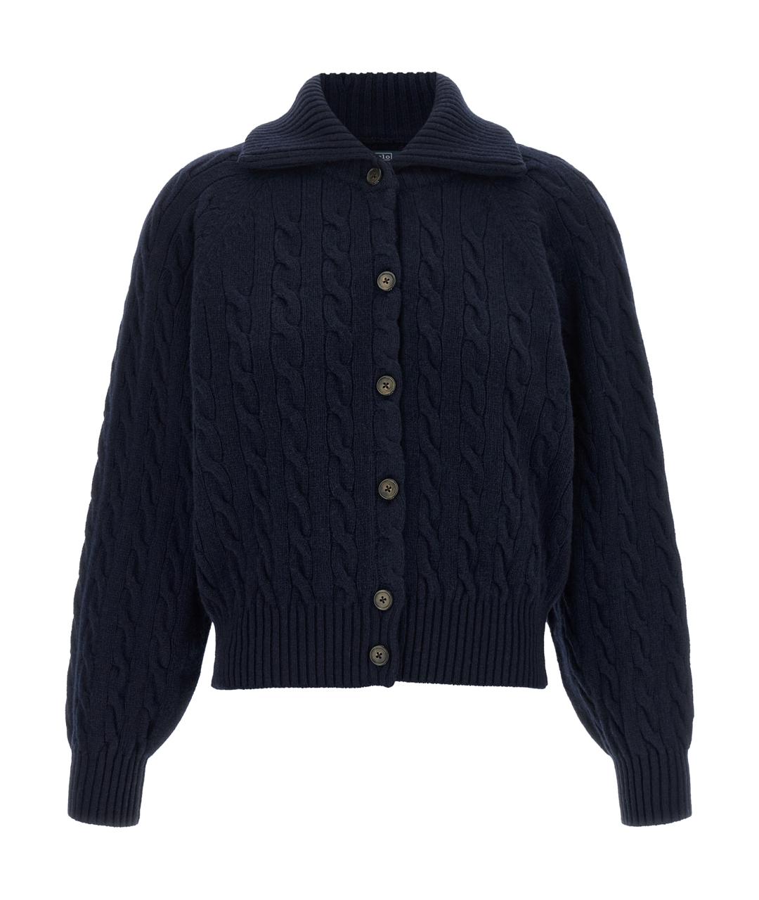 POLO RALPH LAUREN Темно-синий шерстяной кардиган, фото 1