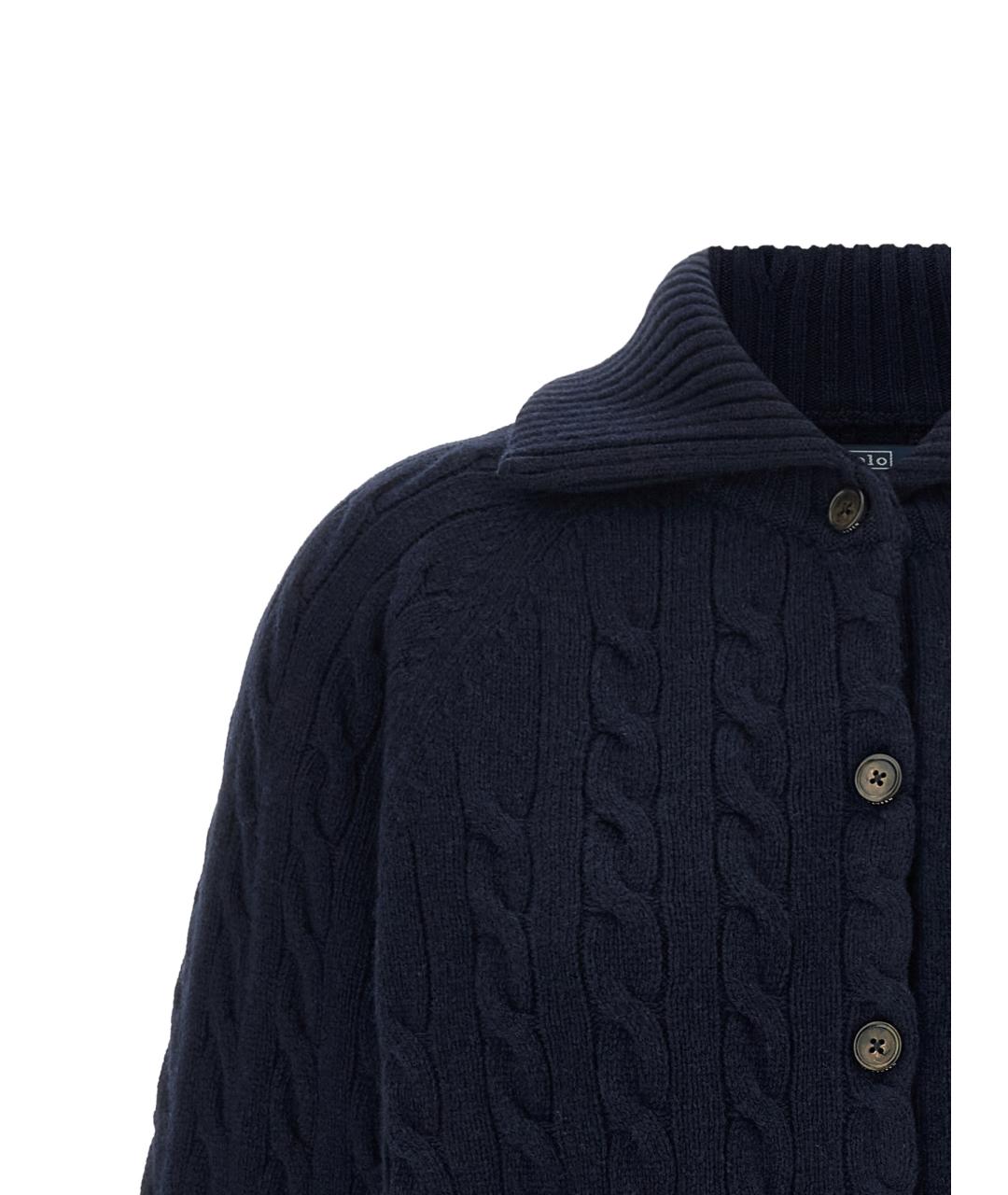 POLO RALPH LAUREN Темно-синий шерстяной кардиган, фото 3