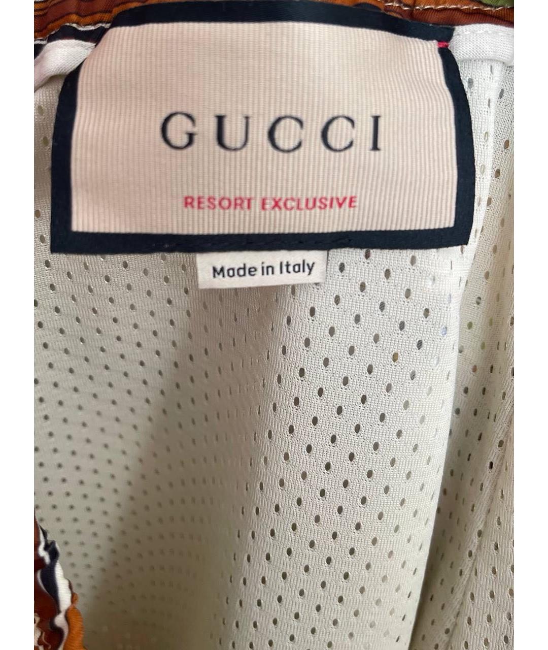GUCCI Коричневые полиэстеровые шорты, фото 3