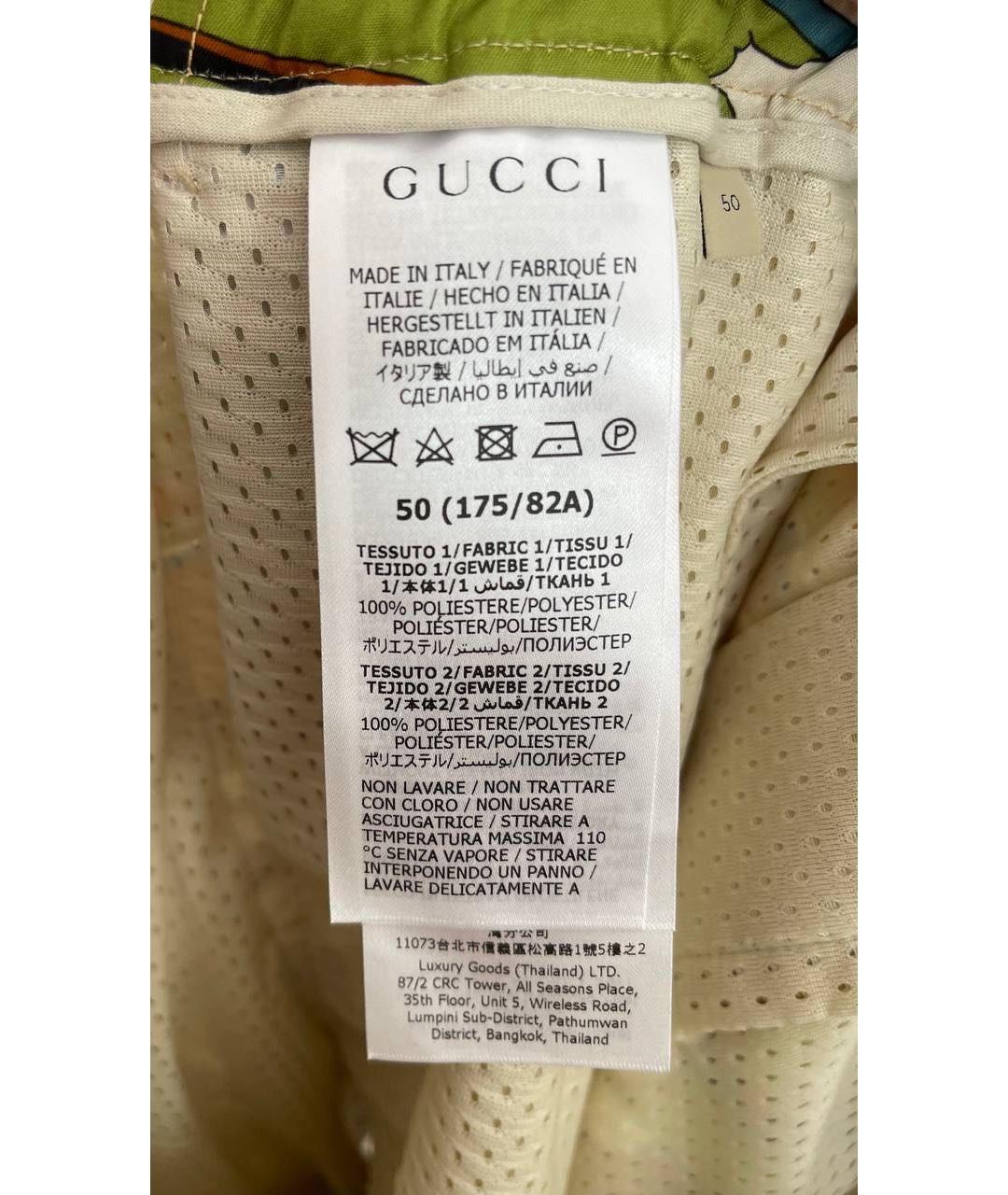 GUCCI Коричневые полиэстеровые шорты, фото 4