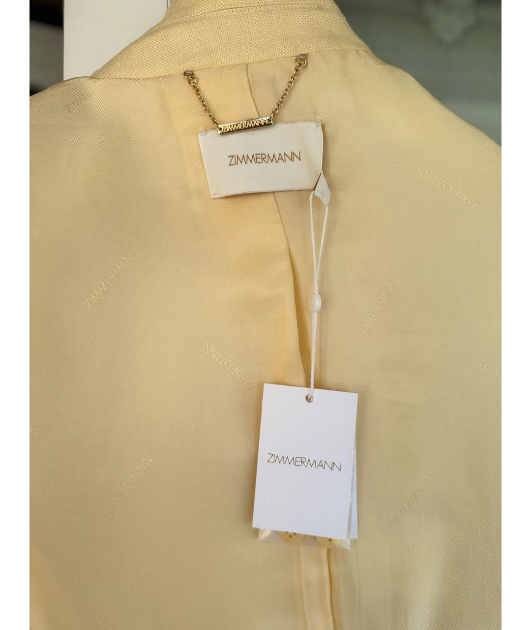 ZIMMERMANN Желтый льняной жакет/пиджак, фото 3