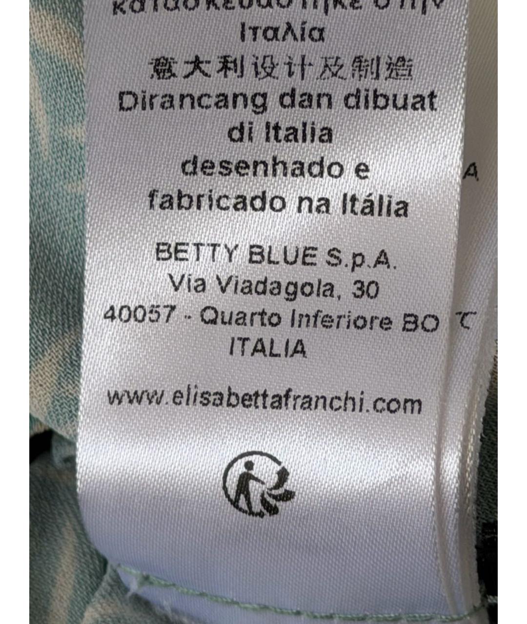 ELISABETTA FRANCHI Голубое вискозное повседневное платье, фото 8