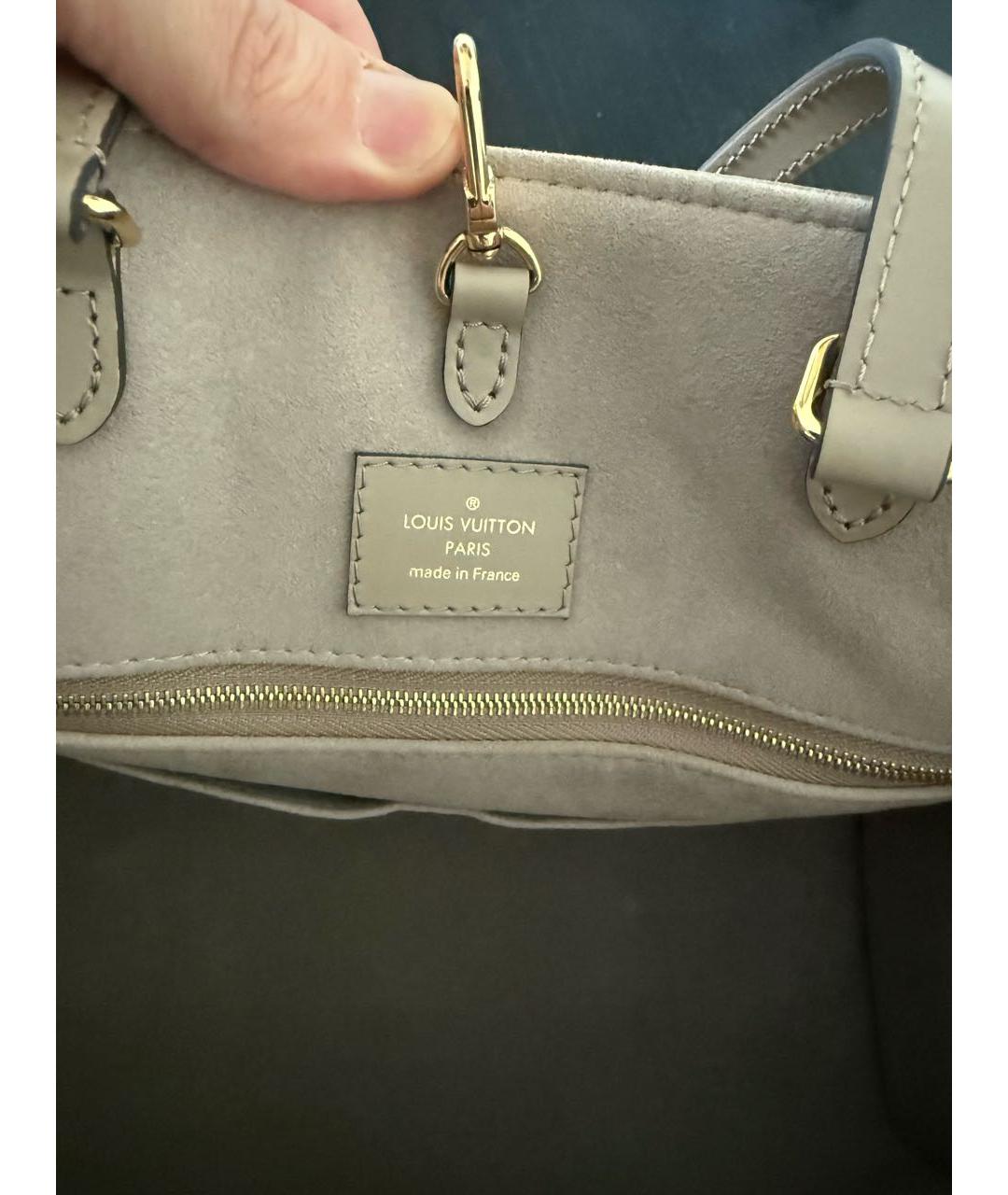 LOUIS VUITTON Бежевая кожаная пляжная сумка, фото 5