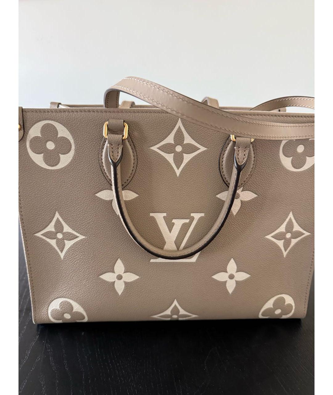 LOUIS VUITTON Бежевая кожаная пляжная сумка, фото 9
