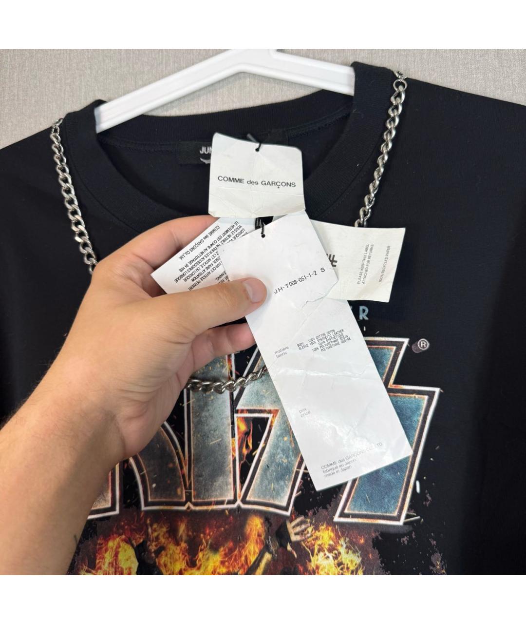 JUNYA WATANABE COMME DES GARÇONS Черная хлопковая футболка, фото 3
