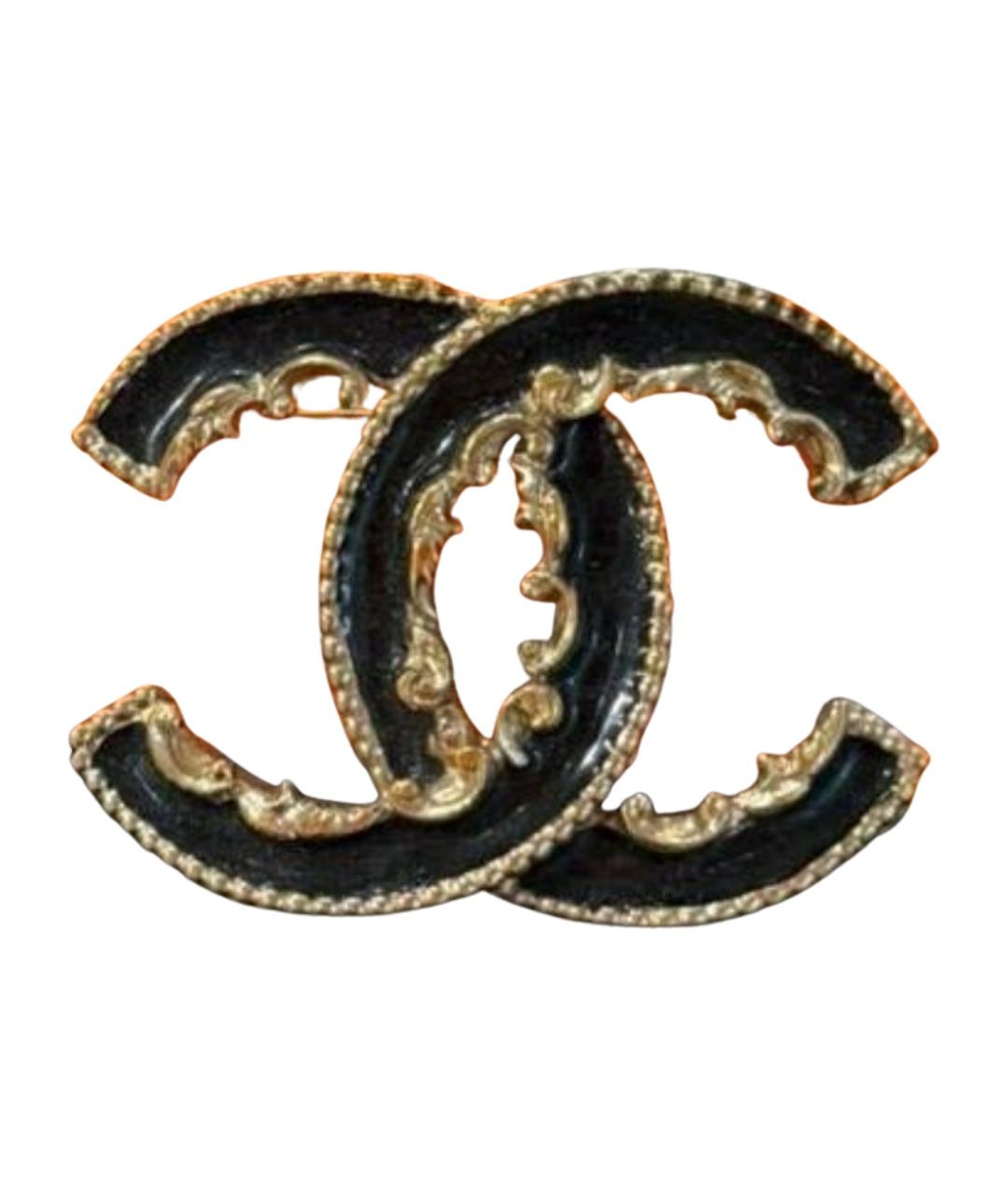 CHANEL Черная металлическая булавка / брошь, фото 1