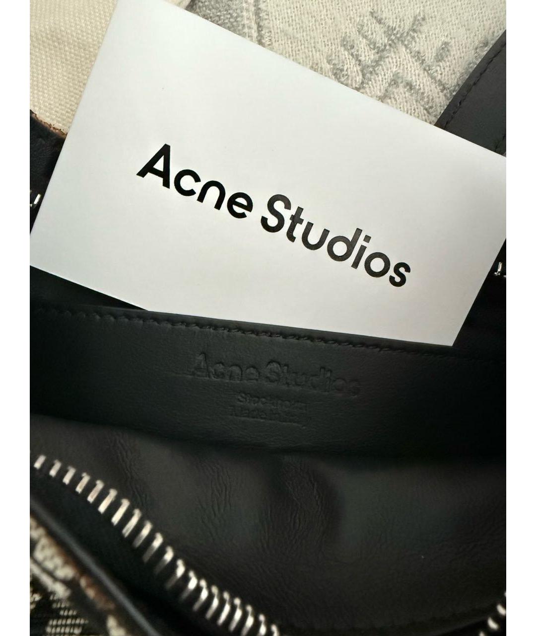 ACNE STUDIOS Бежевая жаккардовая сумка через плечо, фото 8