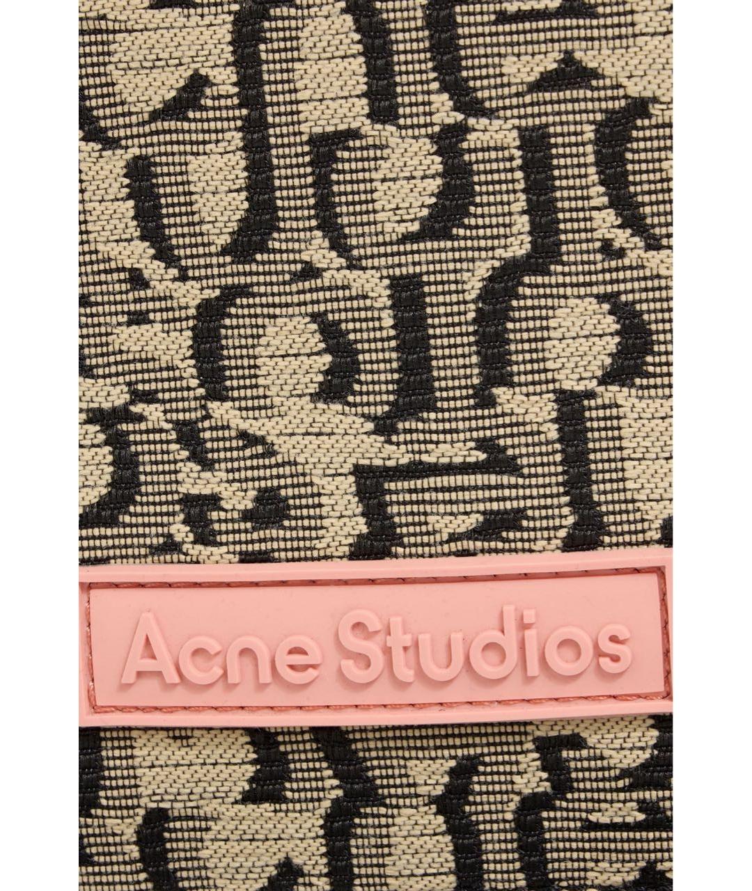 ACNE STUDIOS Бежевая жаккардовая сумка через плечо, фото 3