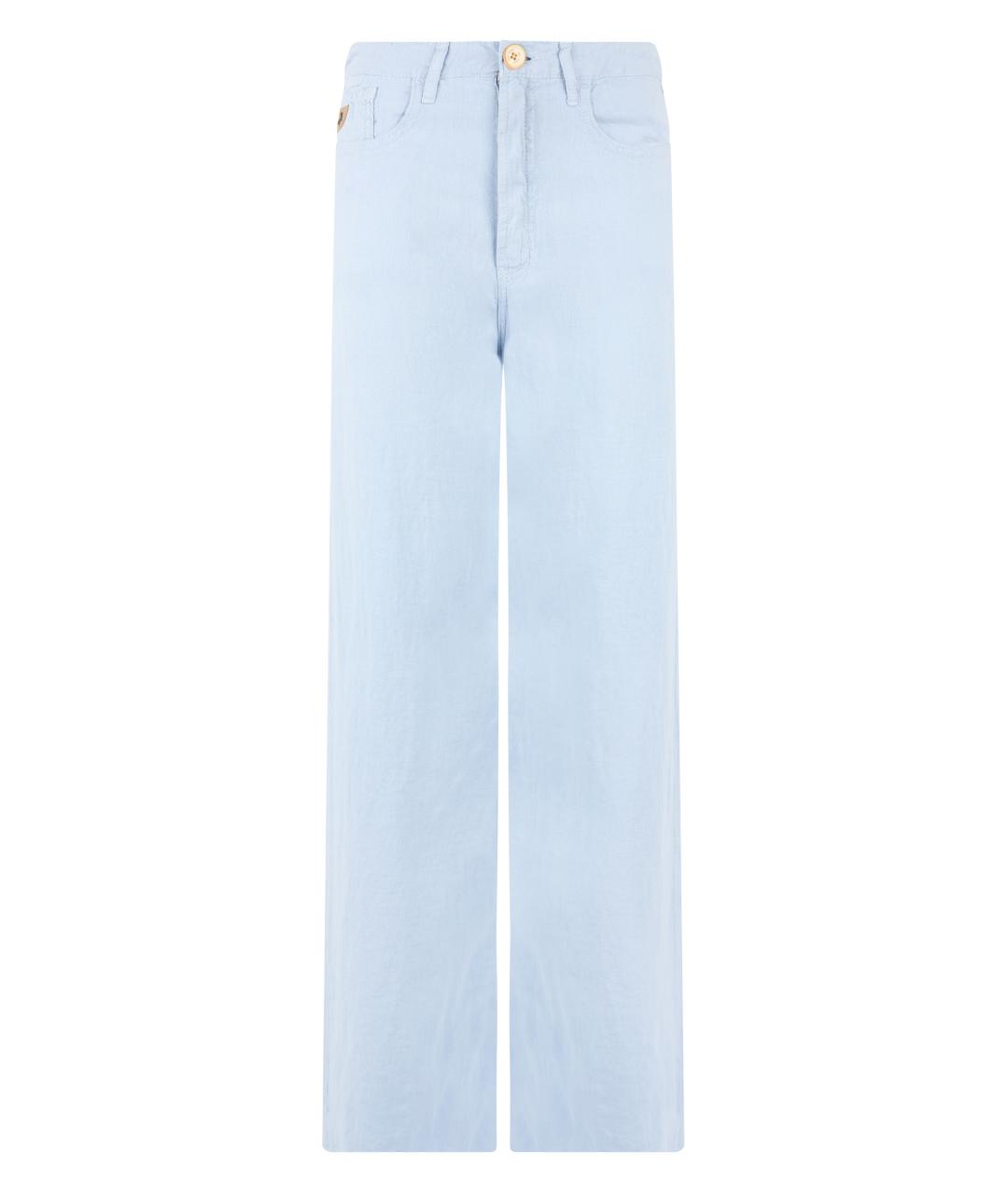 LOIS JEANS Голубые льняные прямые брюки, фото 1