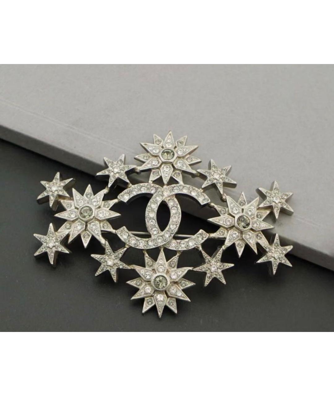 CHANEL Серебряная металлическая булавка / брошь, фото 4