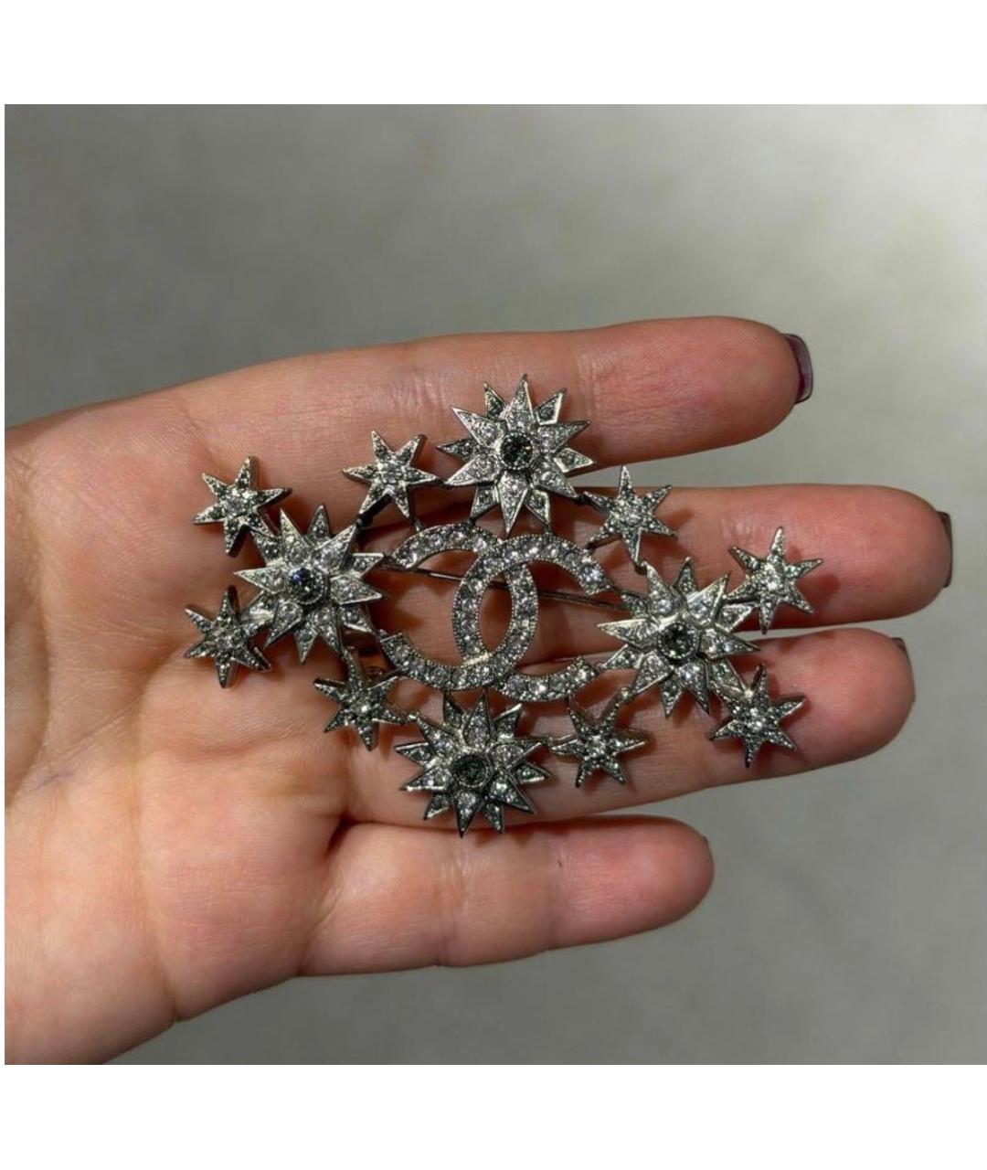 CHANEL Серебряная металлическая булавка / брошь, фото 3