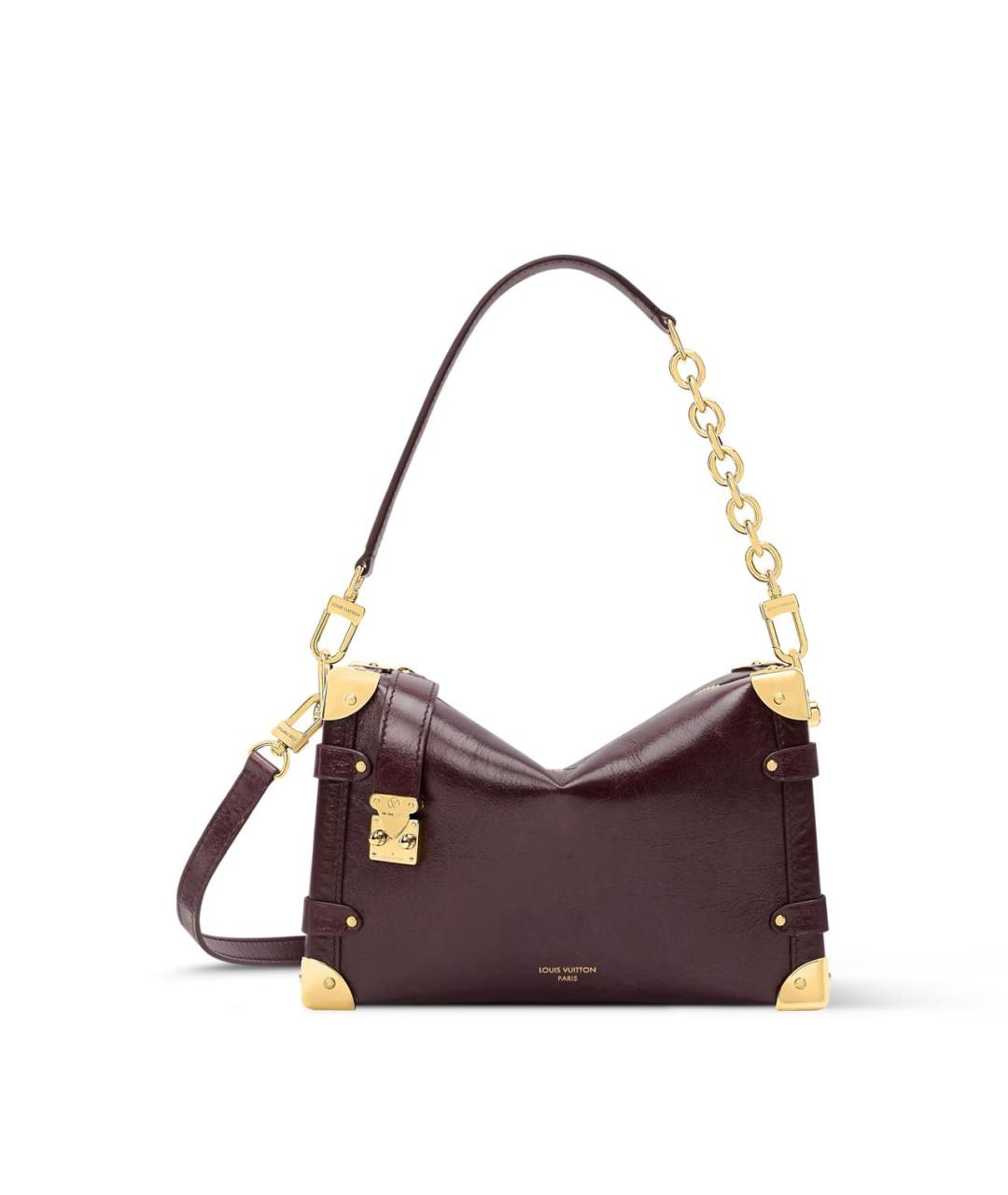 LOUIS VUITTON Бордовая кожаная сумка через плечо, фото 3