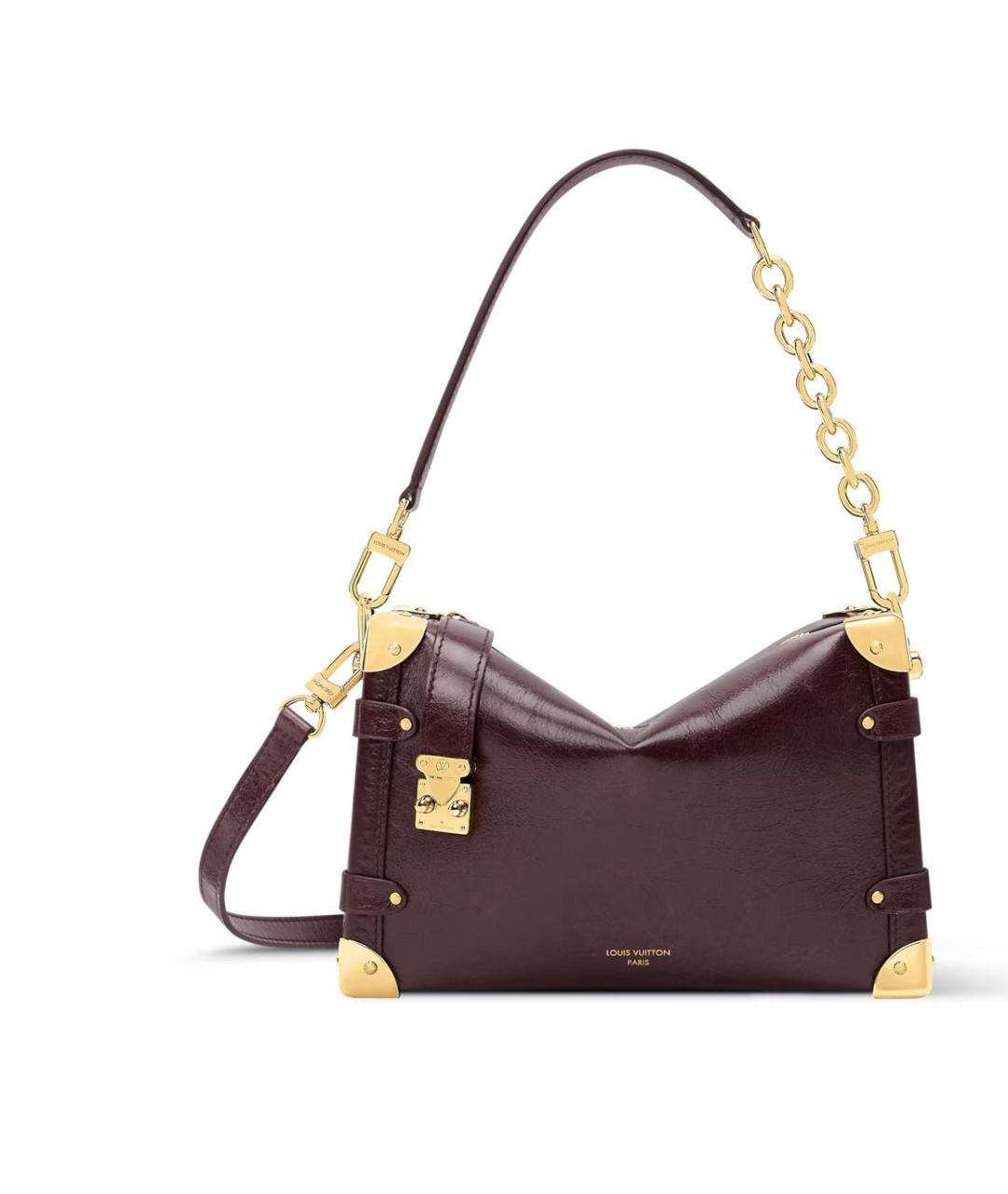 LOUIS VUITTON Бордовая кожаная сумка через плечо, фото 2