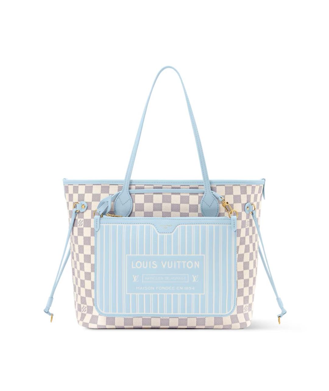 LOUIS VUITTON Голубая сумка тоут из канвы, фото 1