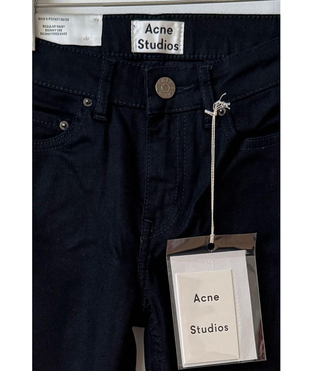 ACNE STUDIOS Темно-синие хлопковые джинсы слим, фото 3