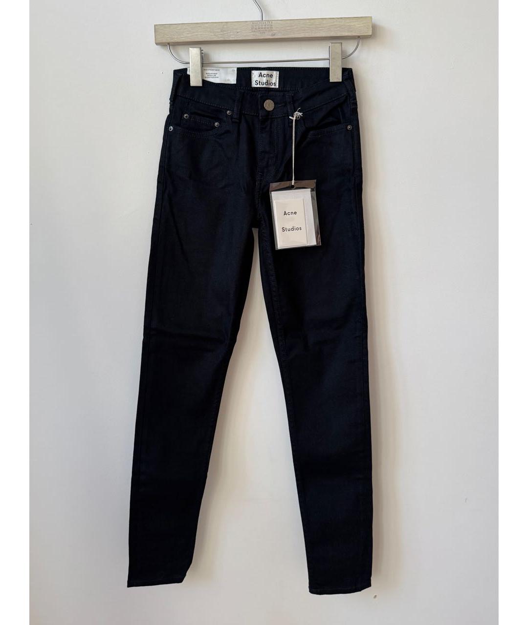 ACNE STUDIOS Темно-синие хлопковые джинсы слим, фото 4