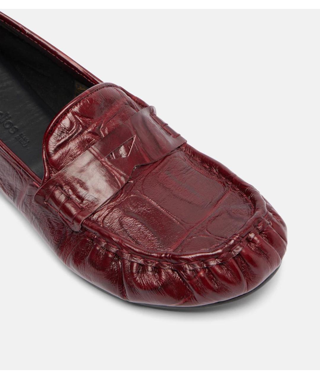 ACNE STUDIOS Бордовые кожаные лоферы, фото 4