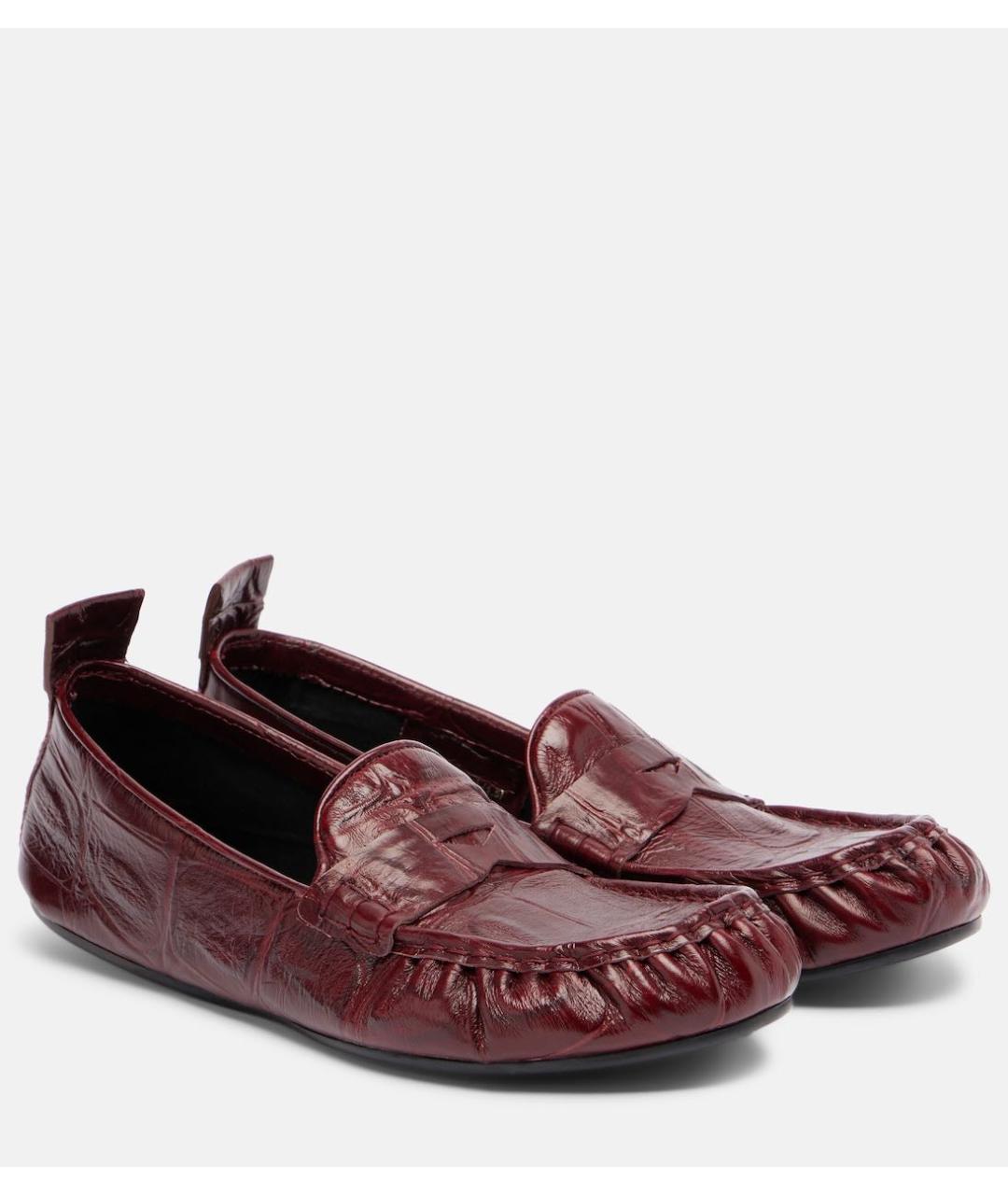 ACNE STUDIOS Бордовые кожаные лоферы, фото 2