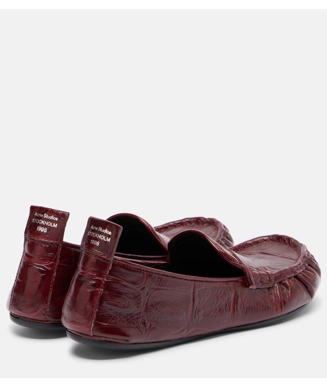 ACNE STUDIOS Бордовые кожаные лоферы, фото 3