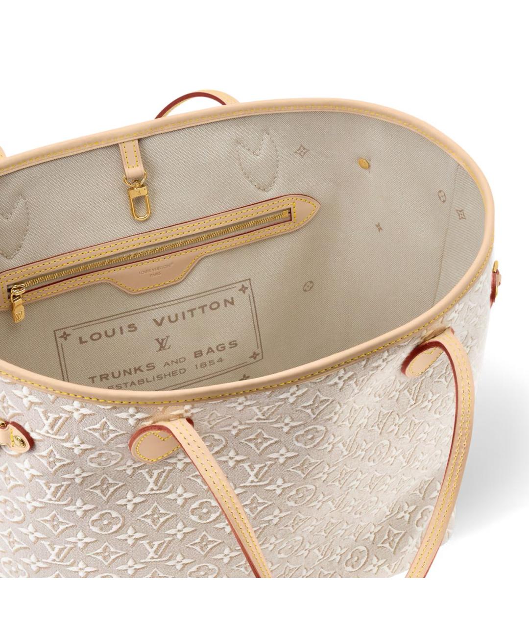 LOUIS VUITTON Бежевая сумка тоут из канвы, фото 4