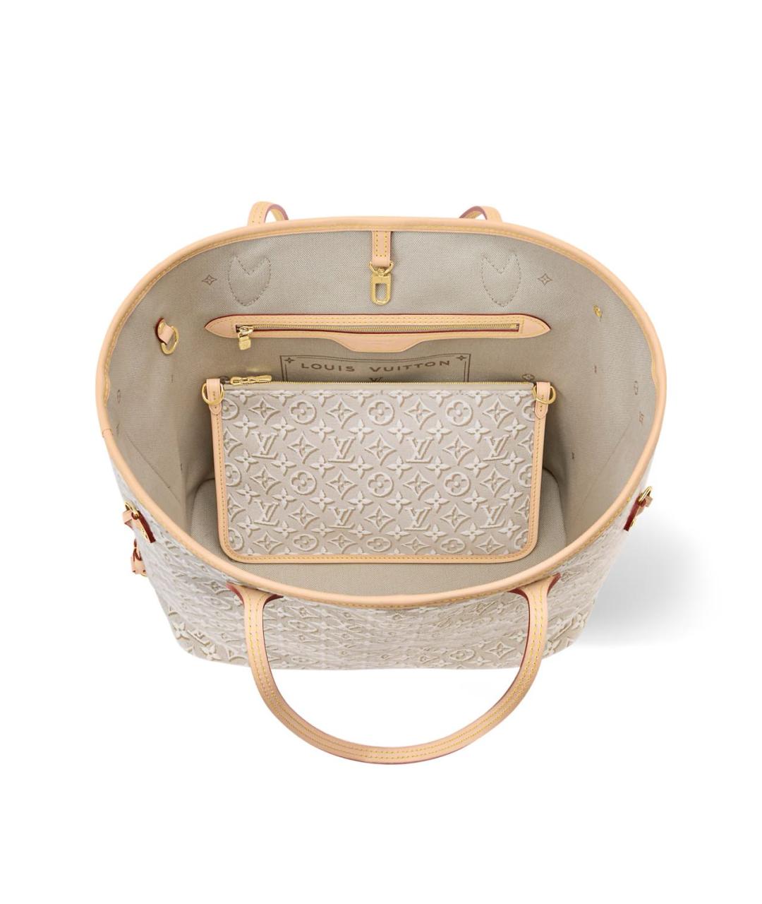 LOUIS VUITTON Бежевая сумка тоут из канвы, фото 3