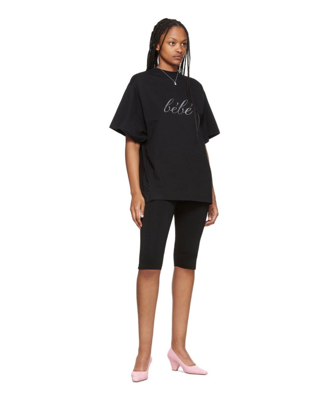 BALENCIAGA Черная хлопковая футболка, фото 4