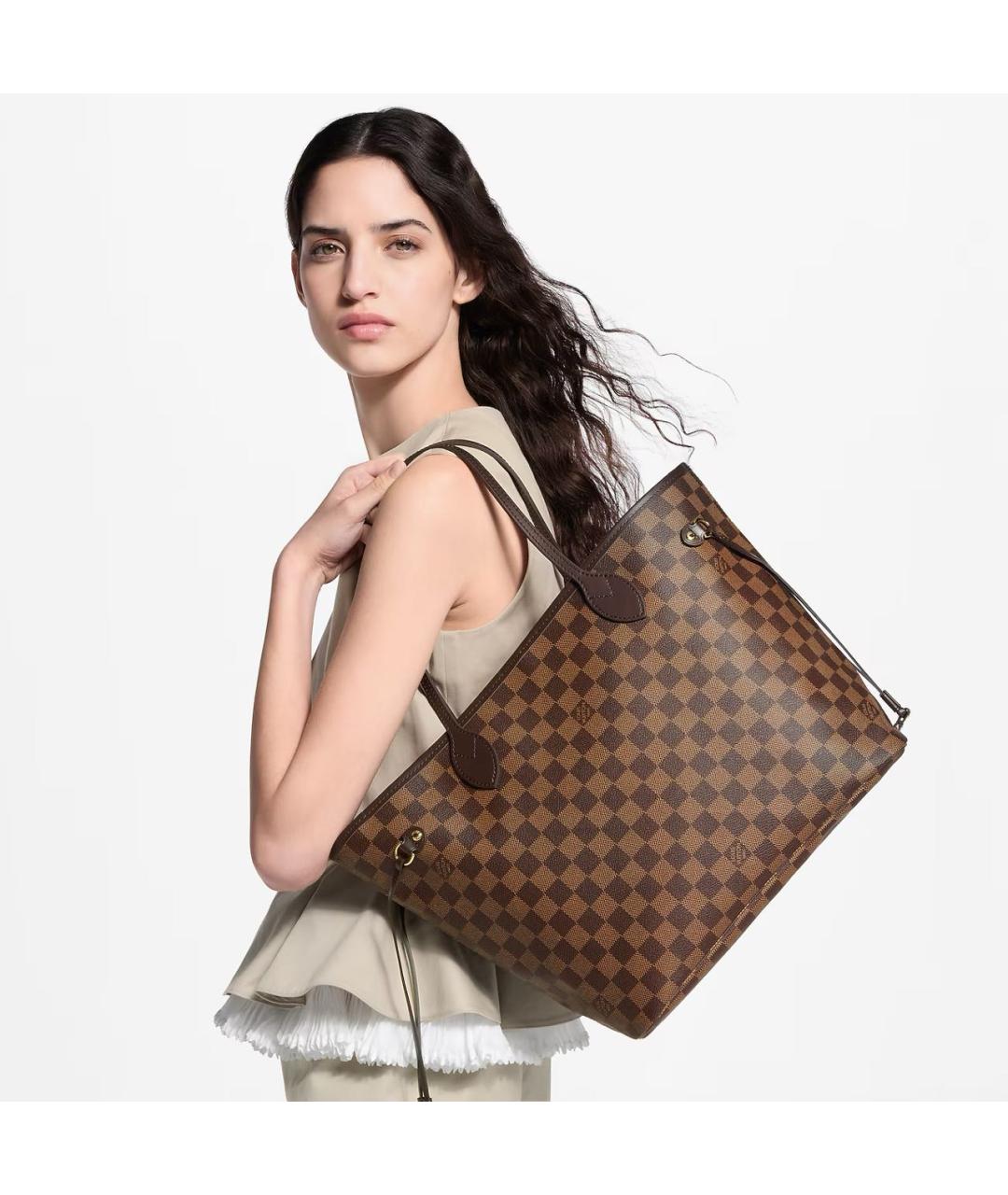 LOUIS VUITTON Коричневая сумка тоут из канвы, фото 4