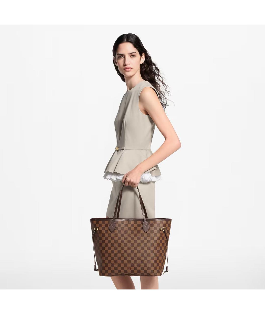 LOUIS VUITTON Коричневая сумка тоут из канвы, фото 5