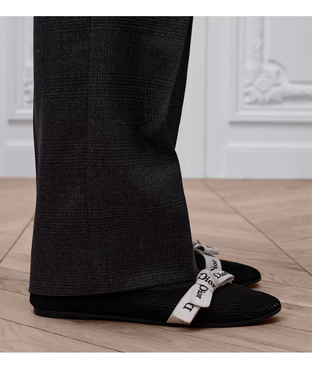 CHRISTIAN DIOR Черные текстильные балетки, фото 2